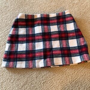 Abercrombie & Fitch Red and Blue Plaid Mini Skirt